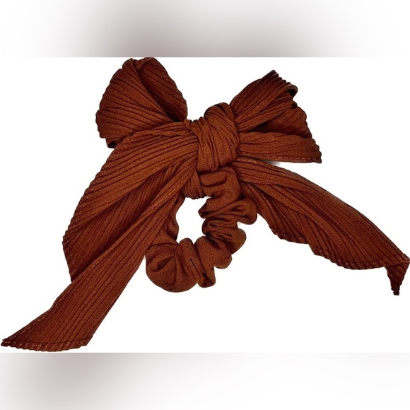 Accessories - Women’s or Girls Hair Tie with Bow Rust